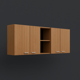 Unbranded Natural Oak 4-Door Wall Kitchen Cabinet, Ready to Assemble
