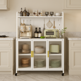 Aoibox Steel Kitchen Pantry Cabinet with Transparent Flap Door, 39.4 in. W x 15.7 in. D x 56.2 in. H