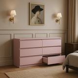 Aoibox Pink 6-Drawer Storage Cabinet - 47.25" W x 15.75" D x 27.95" H