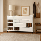 Aoibox Entryway Organizer Shoe Storage Cabinet with Drawers & Shelves, White