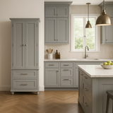 Tatayosi Wooden Tall Storage Cabinet with 2 Drawers, Grey