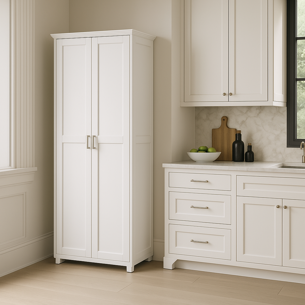 Adrinfly Bath Storage Cabinet, 29.25-in W x 14.60-in D x 71.25-in H, White