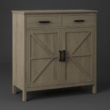 LORDEAR Gray Particle Board Kitchen Cabinet with Adjustable Shelves