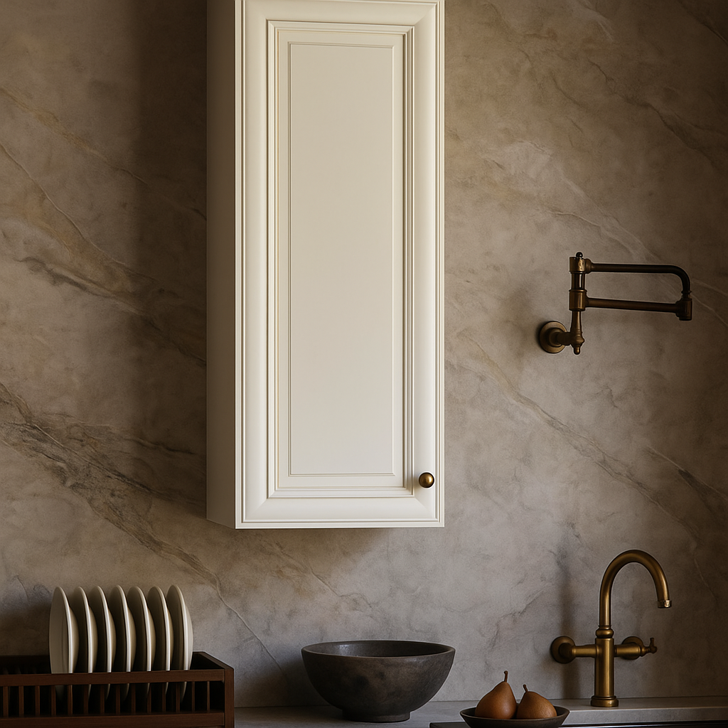Plywell Antique White Single Door Wall Cabinet - Ready to Assemble