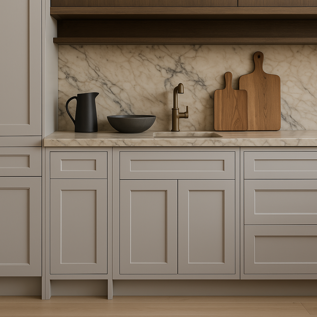 Plywell Shaker Base Cabinet with 1 Door and 1 Drawer, Gray