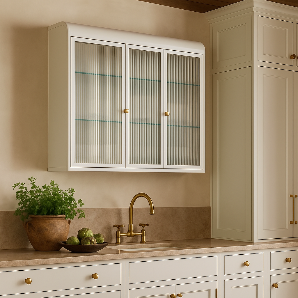 Adrinfly 3-Door Arched Wall-Mounted Glass Cabinet in White