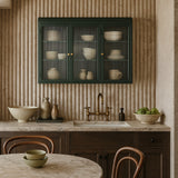 Adrinfly Wall-Mounted Metal Cabinet with Glass Doors, Dark Green