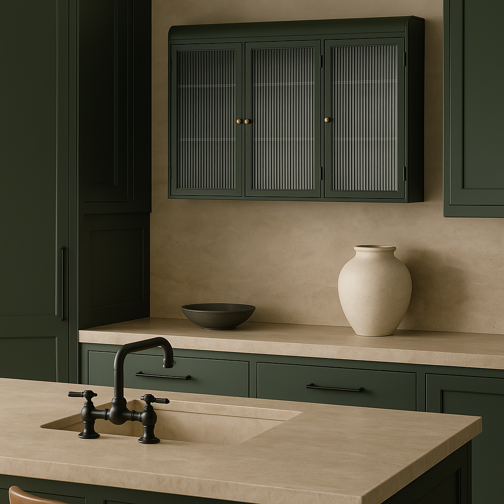 Adrinfly Wall-Mounted Metal Cabinet with Glass Doors, Dark Green