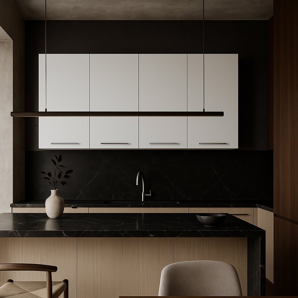 Aoibox Wall-Mounted Double Kitchen Cabinet, White, Ready-to-Assemble
