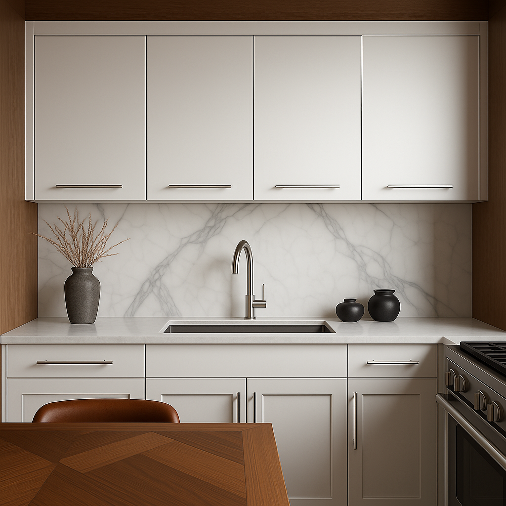 Aoibox Wall-Mounted Double Kitchen Cabinet, White, Ready-to-Assemble
