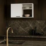 Amucolo White Wood Wall Kitchen Cabinet - 39.37 in. W x 15.75 in. D x 23.62 in. H