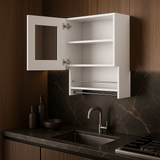Amucolo White Wall Kitchen Cabinet with Spice and Towel Rack - 19.6 in. W x 13.1 in. D x 28.7 in. H