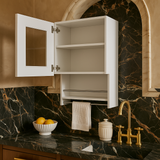 Amucolo White Wall Kitchen Cabinet with Spice and Towel Rack - 19.6 in. W x 13.1 in. D x 28.7 in. H