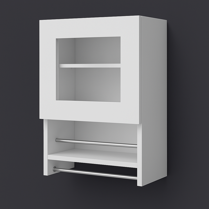 Amucolo White Wall Kitchen Cabinet with Spice and Towel Rack - 19.6 in. W x 13.1 in. D x 28.7 in. H