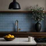 Vector Azul Blue 4x8 Polished Ceramic Subway Wall Tile
