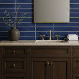 Stacy Garcia ArtBlock Denim Blue 4x16 Glossy Porcelain Tile
