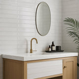 ArtBlock Bianco White 4x16 Glossy Porcelain Tile by Stacy Garcia