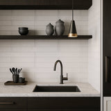 ArtBlock Bianco White 4x16 Matte Porcelain Tile by Stacy Garcia
