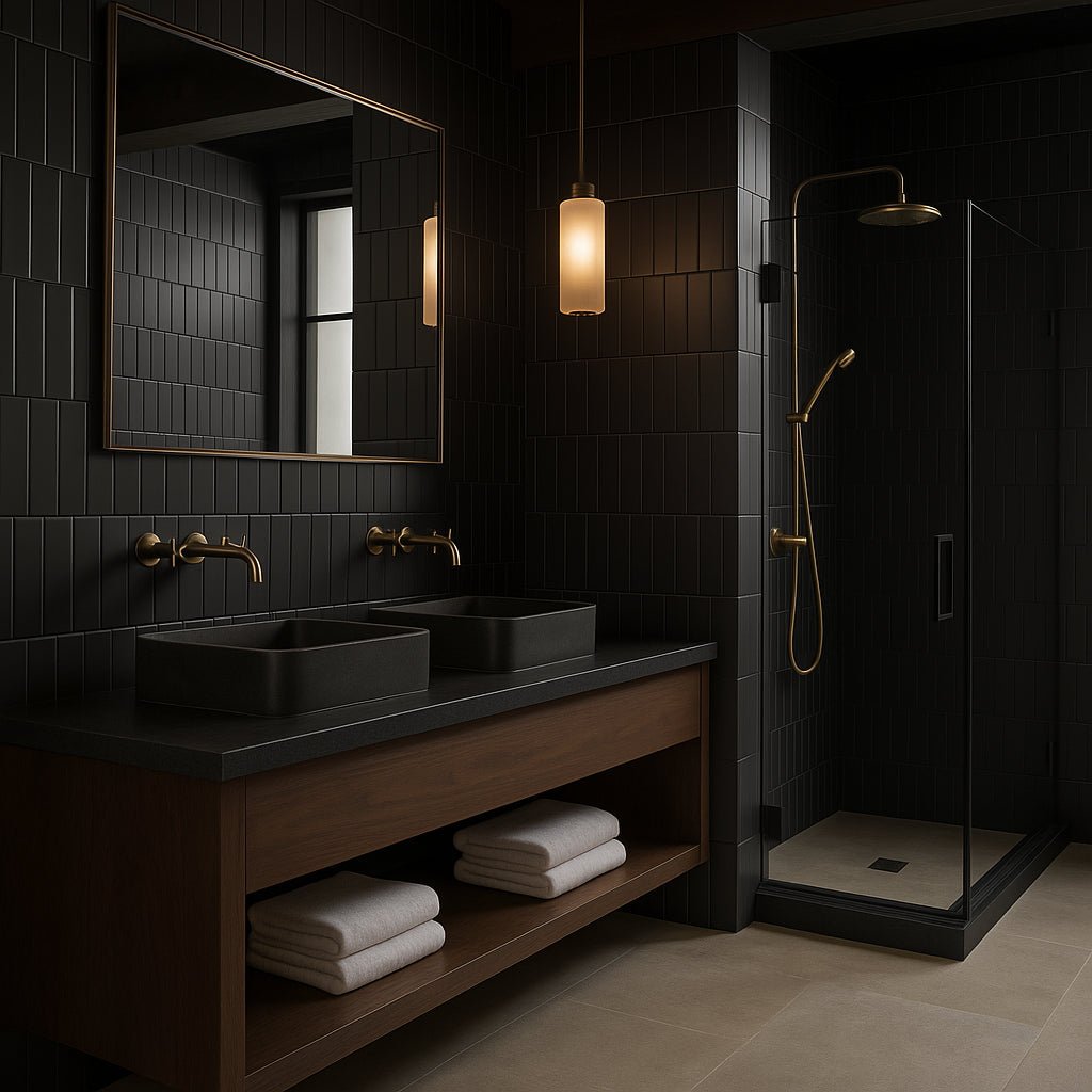 Roller Black Matte Porcelain Subway Tile - 3x11 Inch