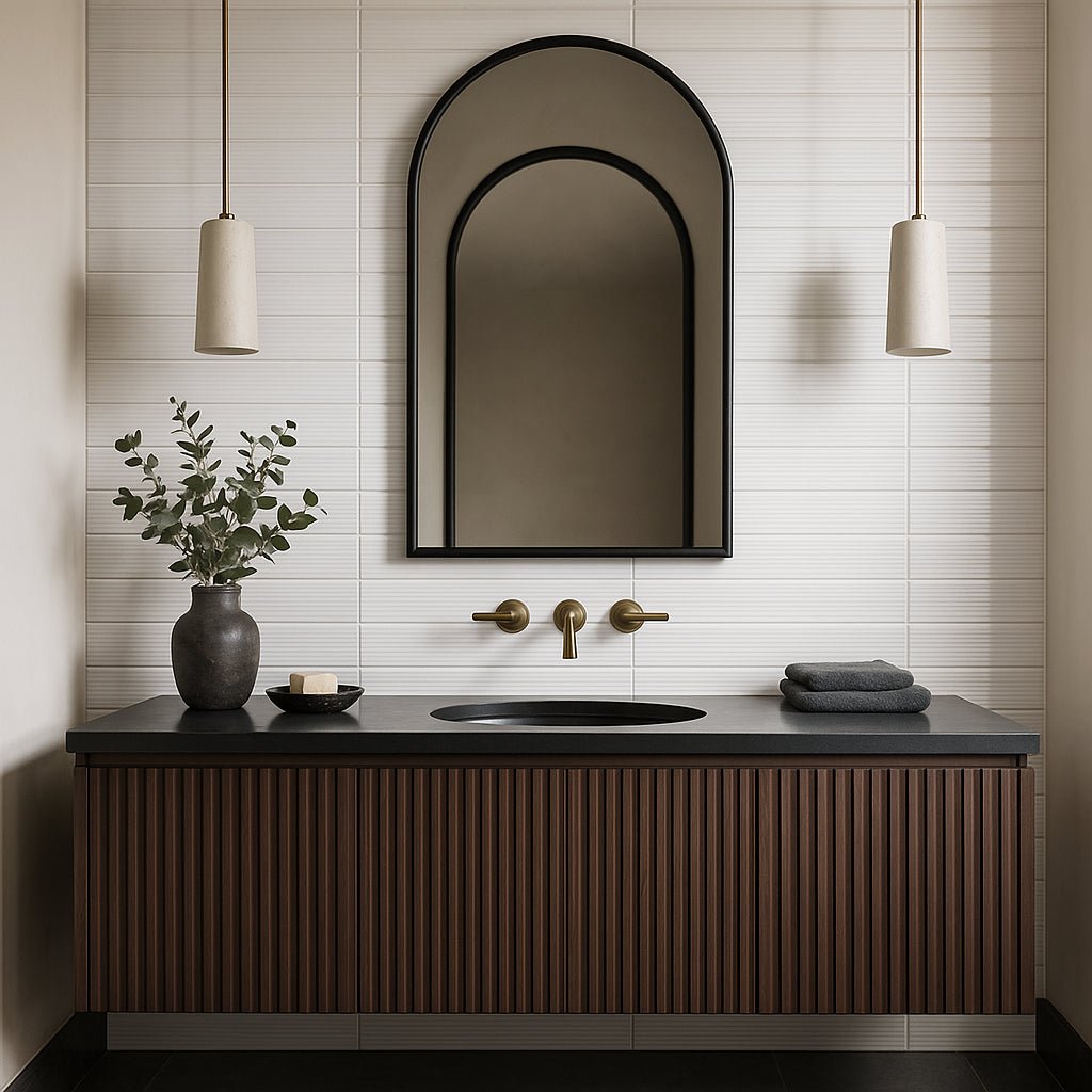 Stacy Garcia ArtBlock Fluted Bianco 4x16 Glossy Porcelain Tile