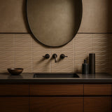 Axelle Dune Beige 3D Glossy Ceramic Subway Tile - 3x12