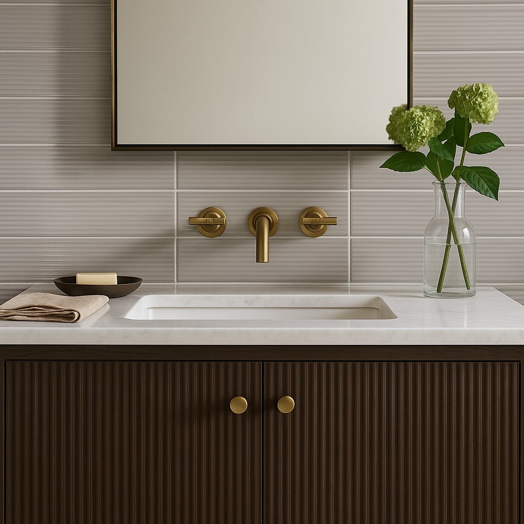 Stacy Garcia Fluted Grigio 4x16 Glossy Porcelain Tile