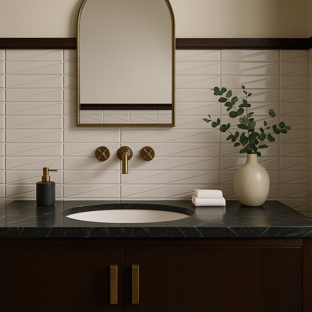 Axelle Ice White 3D Glossy Ceramic Subway Tile - 3x12