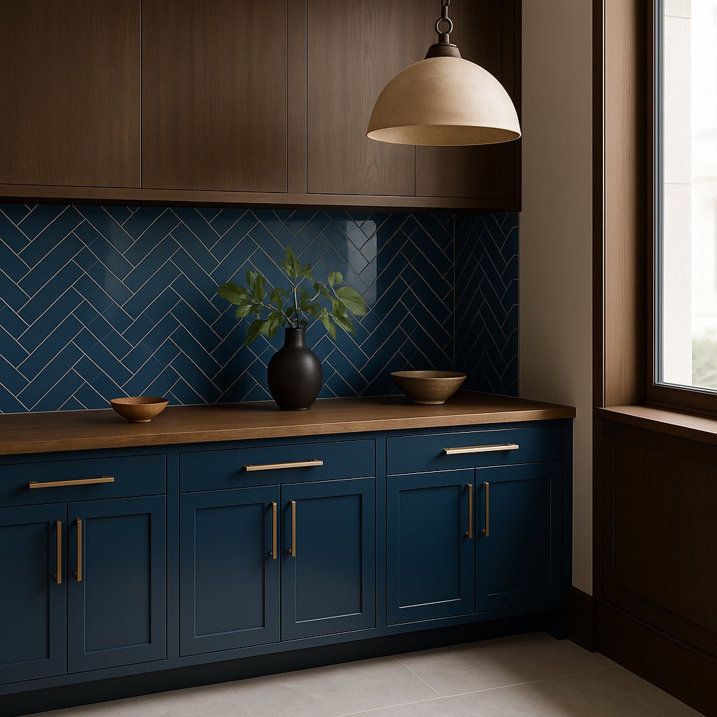 Park Hill Blue 4x12 Polished Porcelain Subway Tile - Tilebar