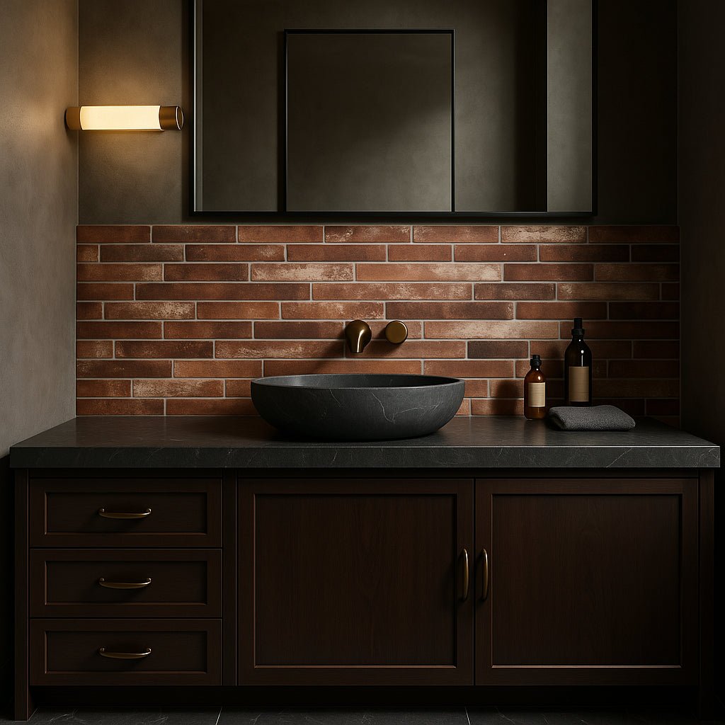 English Brick Red 2x18 Matte Porcelain Tile - Rustic Charm