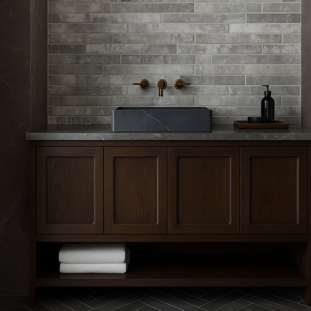 English Brick Light Gray Matte Porcelain Tile - 2x18