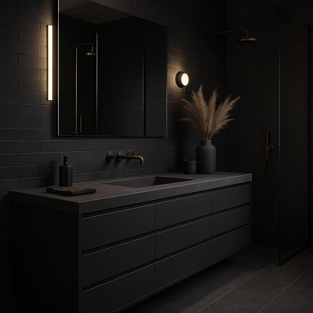Brick Urbana Nero Black Matte Porcelain Subway Tile 3x12