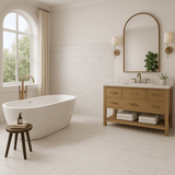 Ashford Woodville Blanco Matte Ceramic Tile - 8 x 24, Durable Wood Look