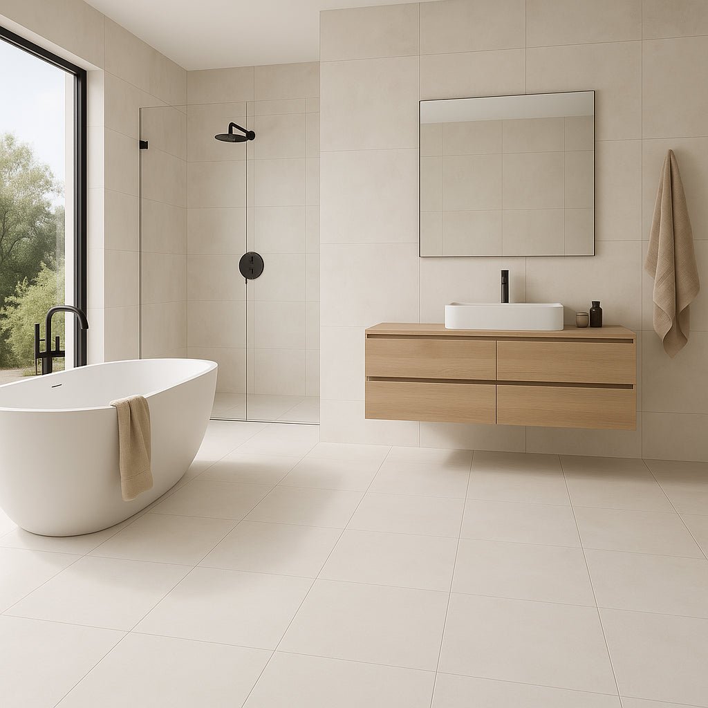 Vetta Elements Luxe Sand Matte Porcelain Tile - 24 x 24 Cement Look, Matte Finish