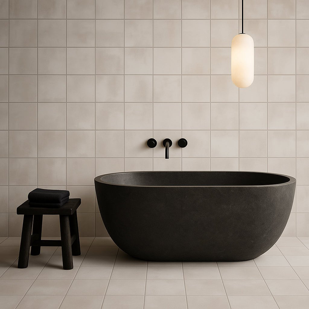 Vetta Elements Luxe Sand Square Matte Porcelain Mosaic Tile 12x12 - Durable Cement Look
