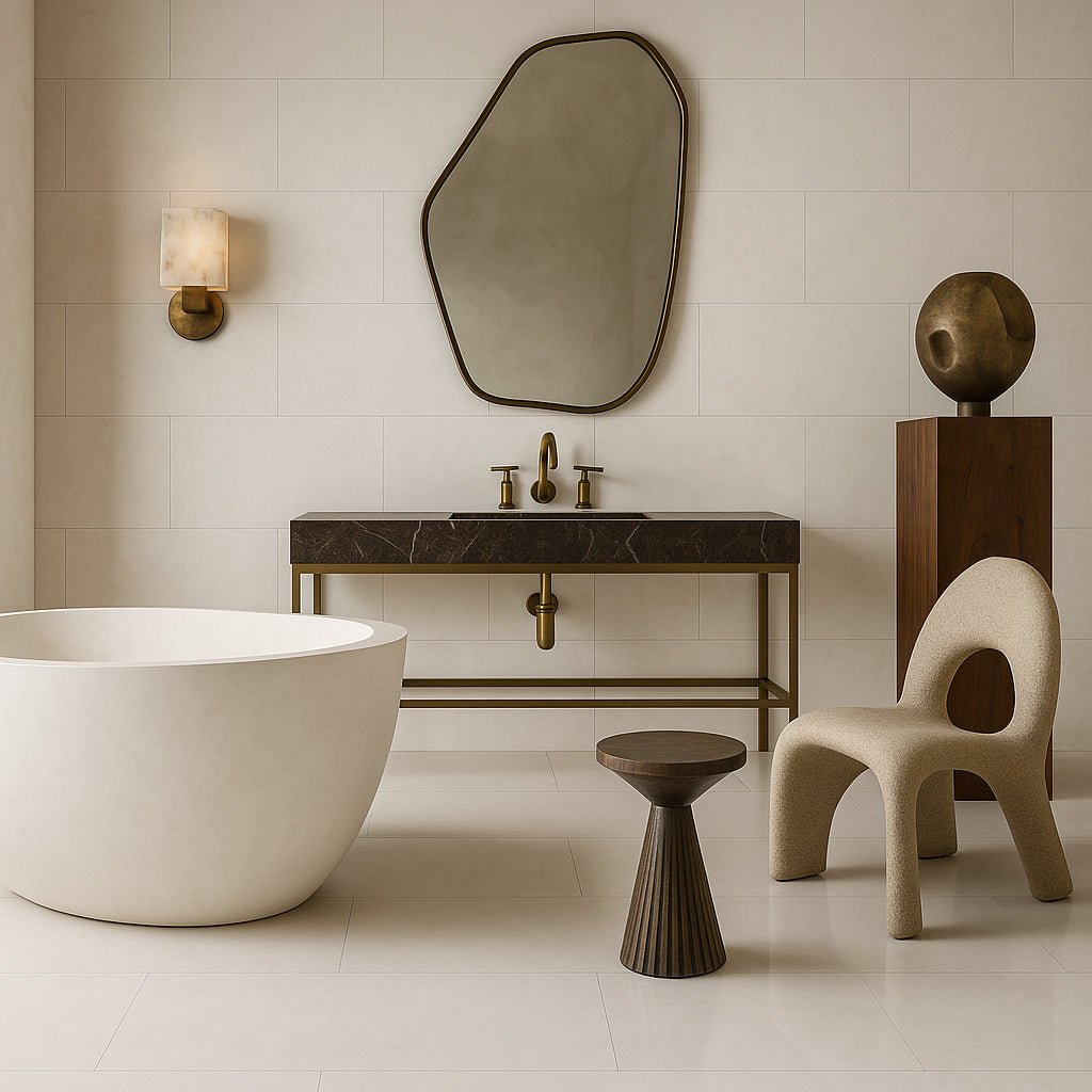 Adessi Athena Ice Polished Porcelain Tile - 24 x 48, White, Waterproof