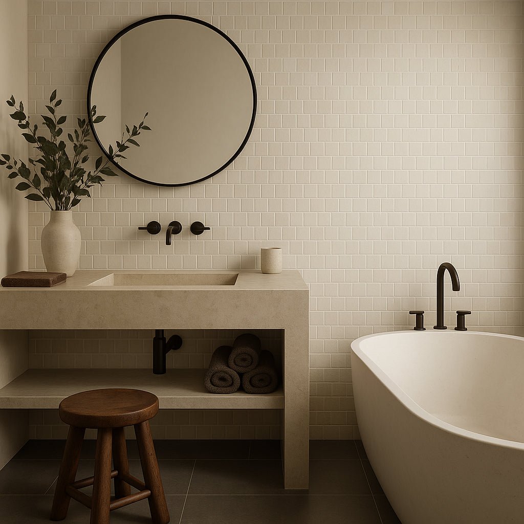 Villa Zellige Ivory Offset Matte Porcelain Mosaic Tile 12 x 12