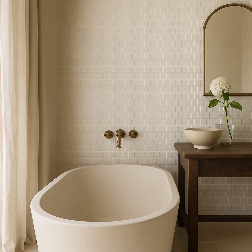 Villa Zellige Ivory Offset Matte Porcelain Mosaic Tile 12 x 12