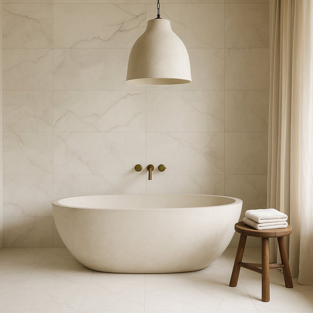 Montalcino Hera Linen Matte Porcelain Tile - 15 x 30, Stone Look, Durable and Waterproof