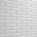 Festival White Elongated Oval Porcelain Mosaic Tile 15 x 12 - High Gloss Finish