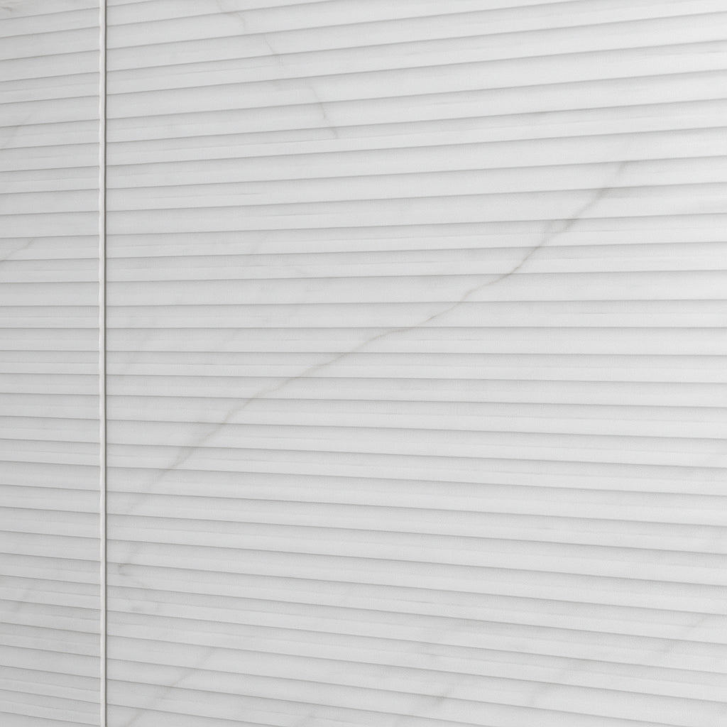 San Giorgio Calacatta Blanc Fluted Ceramic Textured Tile - 18 x 48