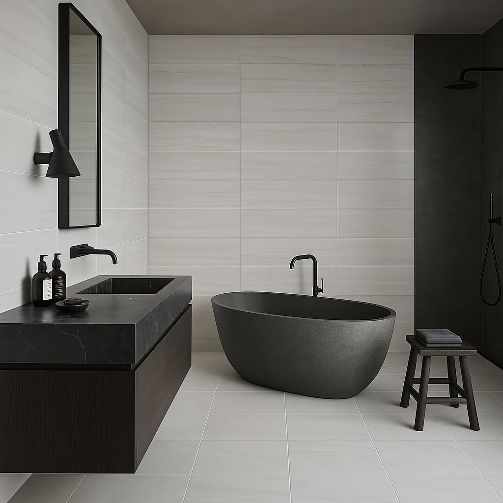 San Giorgio San Sonora Polished Porcelain Tile - 12 x 24, White, Waterproof, Frost Resistant