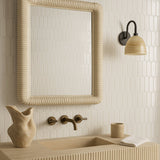 Festival White Scallop Porcelain Mosaic Tile - 13 x 13 Inches, High Gloss Finish, Durable Porcelain