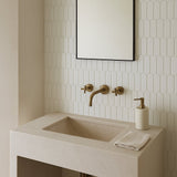 Festival White Scallop Porcelain Mosaic Tile - 13 x 13 Inches, High Gloss Finish, Durable Porcelain