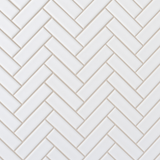 Festival Glossy White Herringbone Porcelain Mosaic Tile - 11 x 12