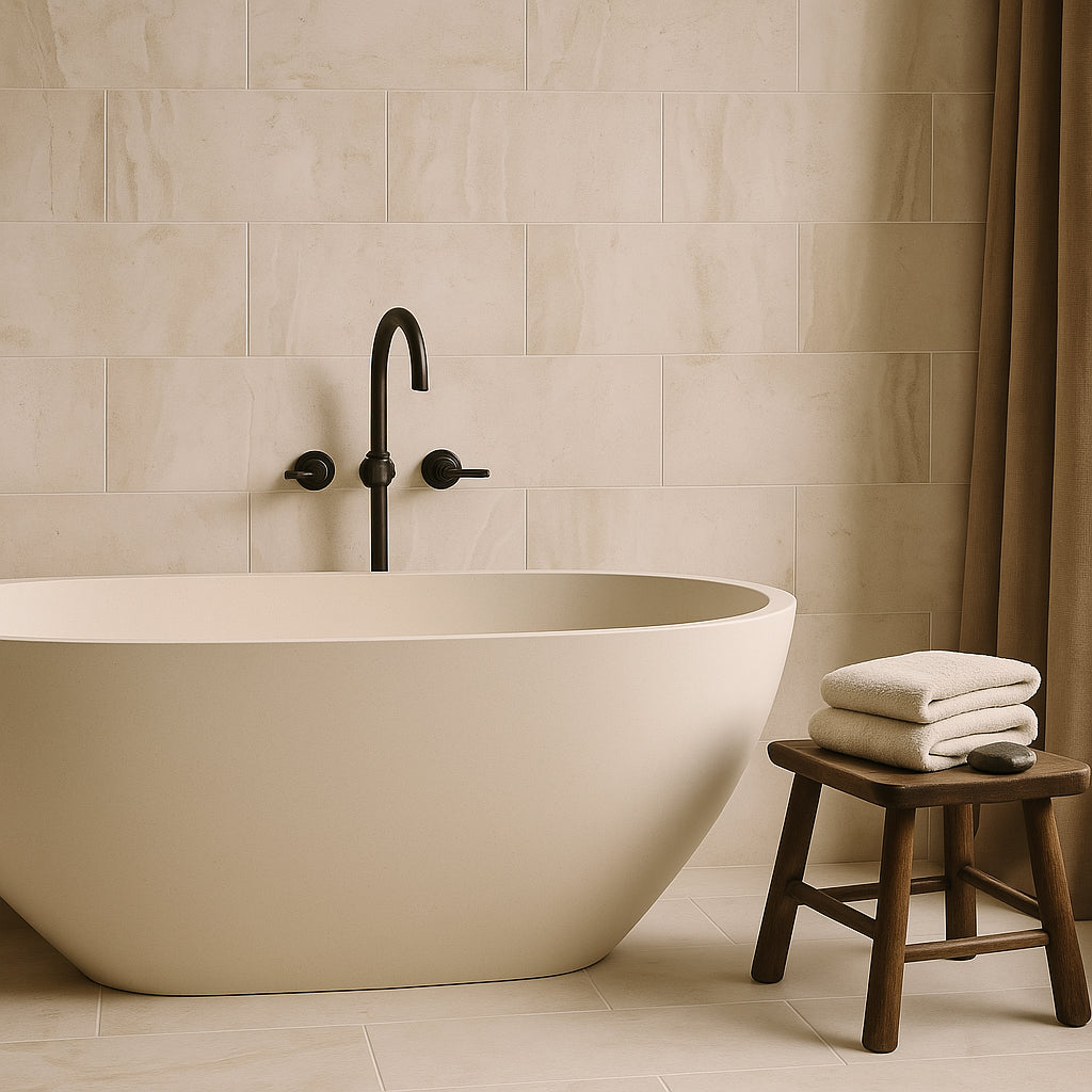 Castille Chastain Ivory Porcelain Tile 12 x 24 Matte Finish