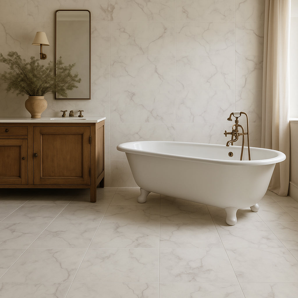 Montalcino Calista White Porcelain Tile 40 x 40