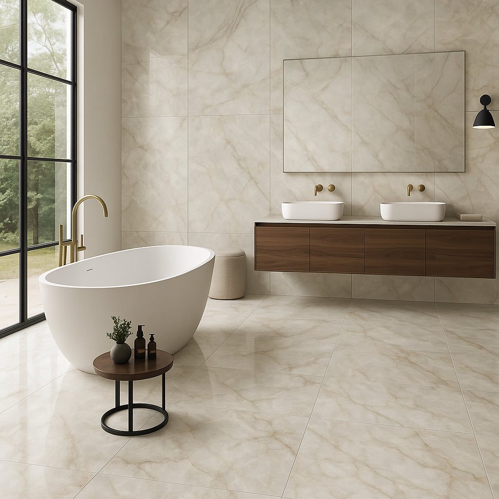 Pianetto Solara Onyx Polished Porcelain Tile 48 x 48