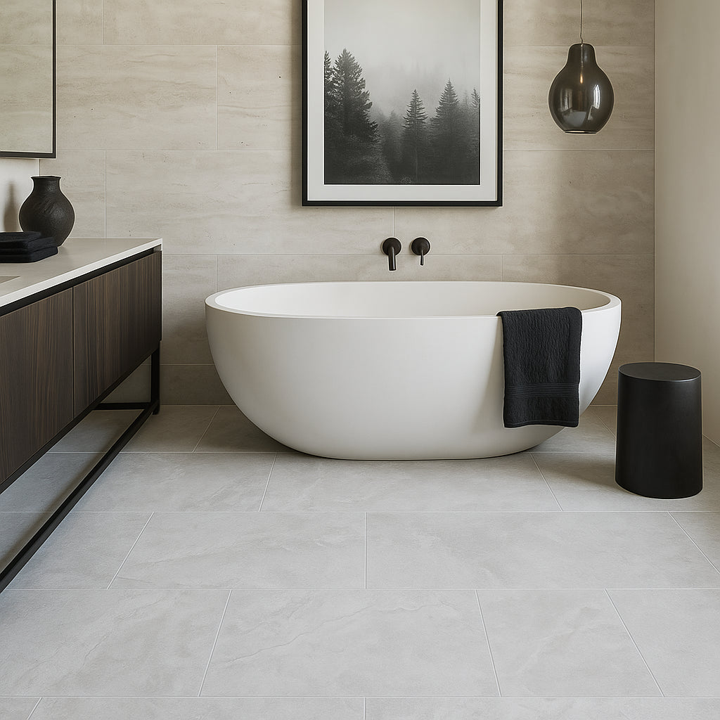 Castille Pietra Blanco Porcelain Paver - 24 x 36 White Matte Tile
