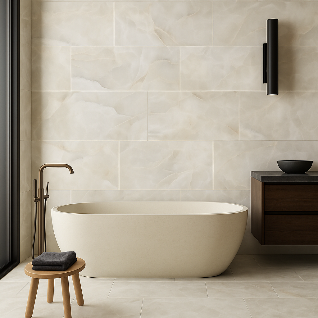 Pianetto Alessia Bianca Polished Porcelain Tile 24 x 48