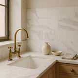 Montalcino Dimarmi Bianco II Porcelain Tile - 12 x 24 Matte Finish